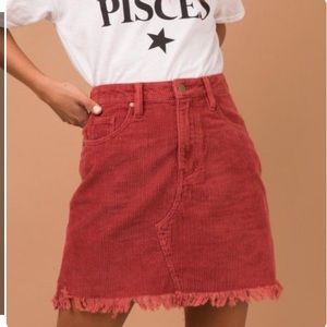 MINK PINK Empire Cord Mini Skirt